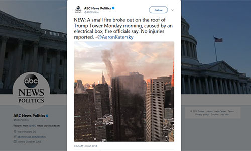 incendio en la Torre Trump de Nueva York Se declara un incendio en la Torre Trump de Nueva York